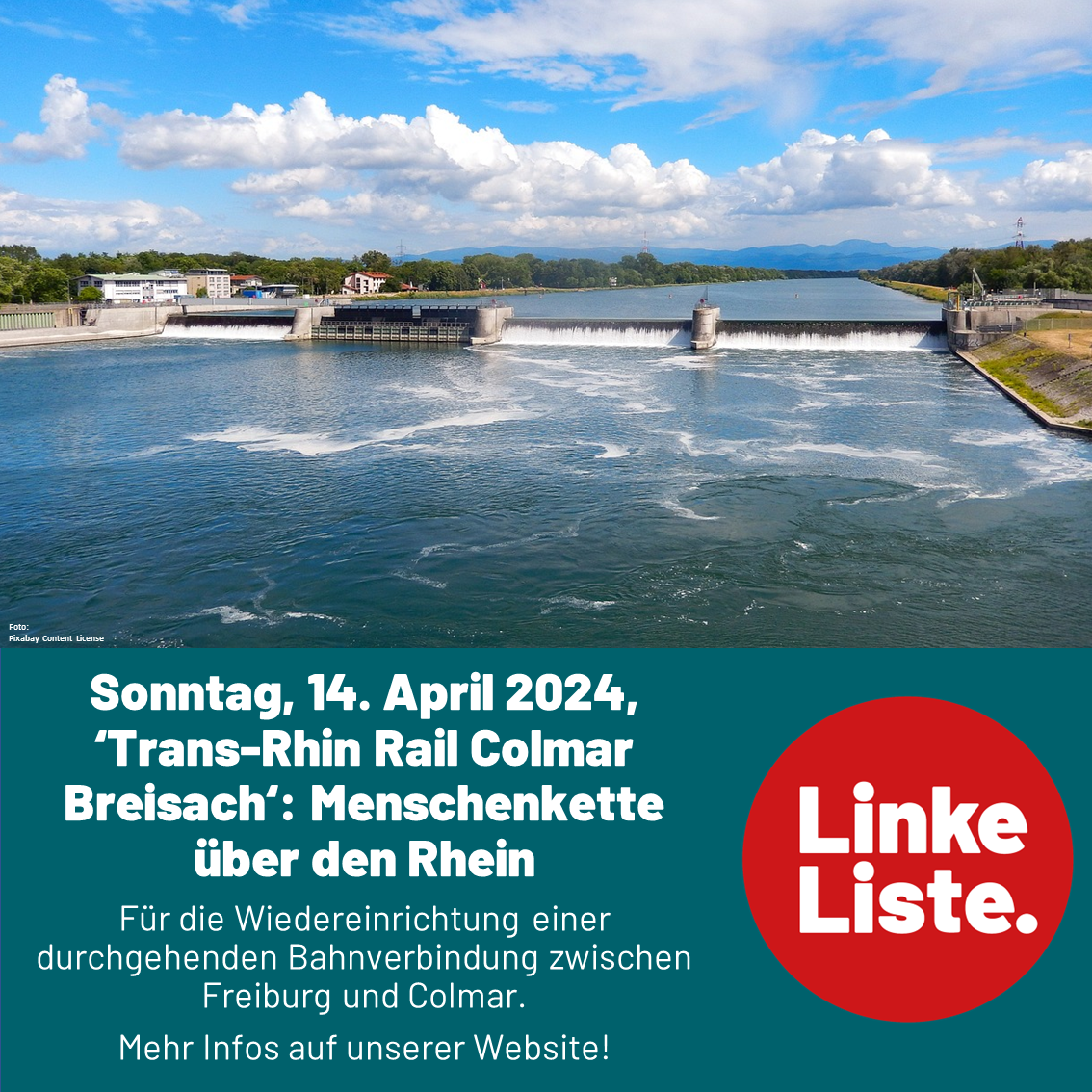 Aufruf zu Menschenkette für durchgehende Bahnverbindung zwischen Freiburg und Colmar